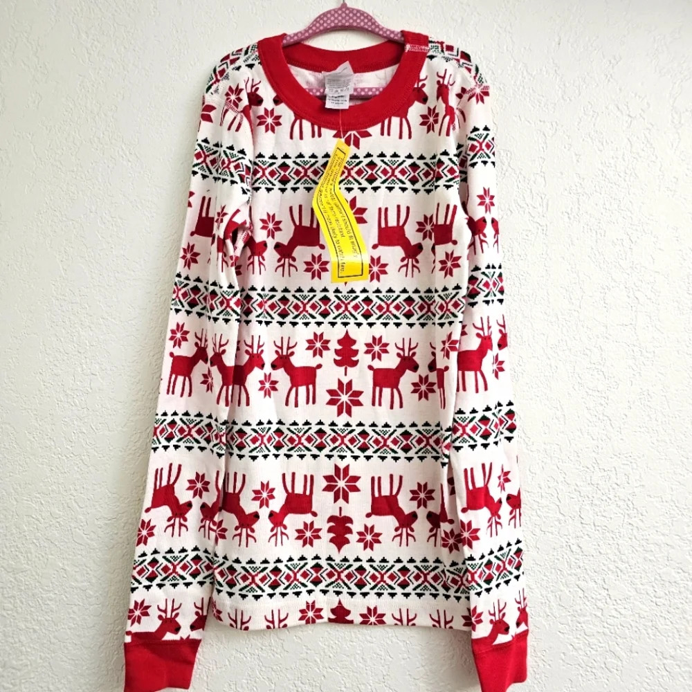 Hanna andersson Christmas Reindeer pajama top size 12